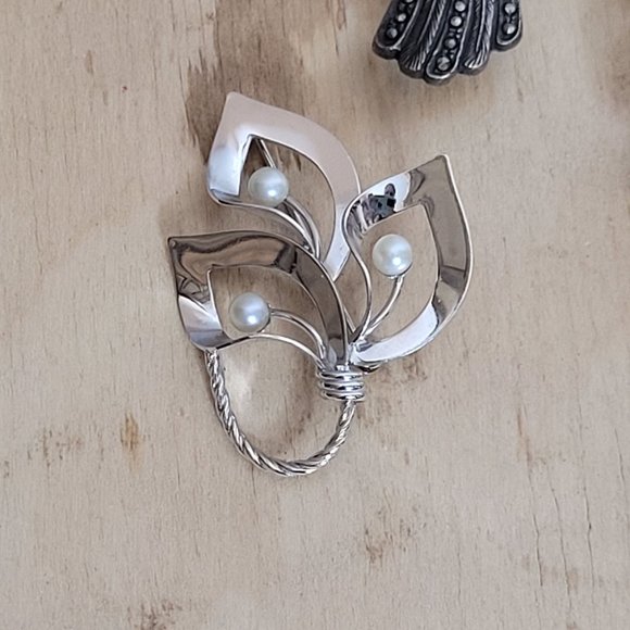 Brooch Lot Costume Jewelry Vintage Estate 10 Pieces Monet Sterling - Picture 4 of 13